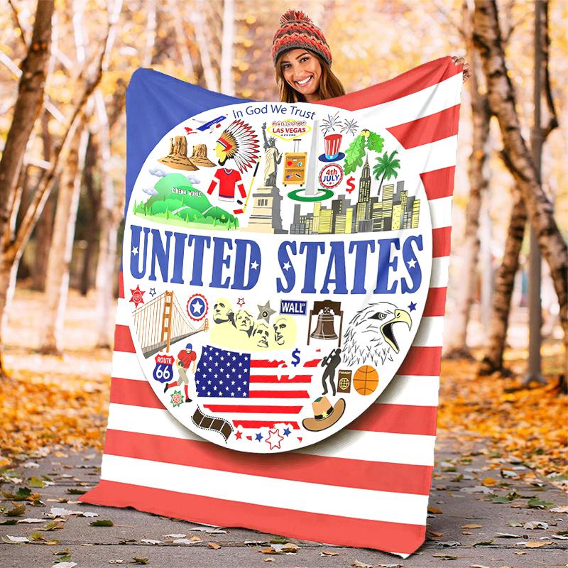1pc American flag design blanket, al season lightweigh Poster blanket home office outdoor nap multifunc Poster blanketional blanket