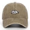 Sea Lion Pattern Vintage Wash Baseball Cap With Breathable Cotton For Travel