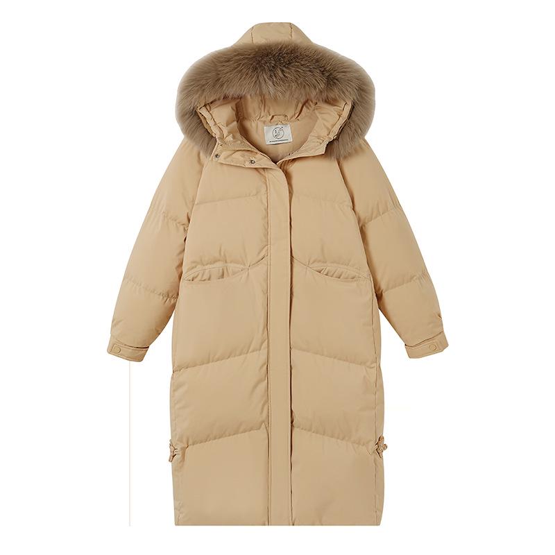 2024 Women's Extra-Long Korean Cotton Quilt Coat - Winter Over-the-Knee Loose Fit