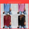 Eco Friendly Long Sleeve T Shirt With Buttons And Irregular Hem For Casual Spring Wear
