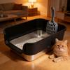 Cat Litter Box Large Size Open Top High Sided Easy Cleaning Stainless Steel Cat Litter Box for Home