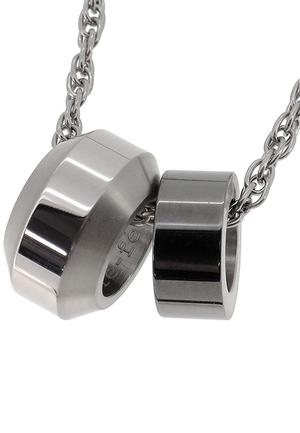 

Ring Double Parts Black IP Titanium Necklace Couple Simple Top [Fefe] fe-fe×phiten [Special Specifications] Men s Women s