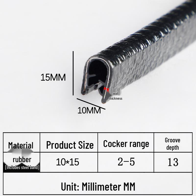 Gumové lištování ve tvaru U: Protiřezná, vodotěsná těsnicí lišta pro ochranu plechu a skla