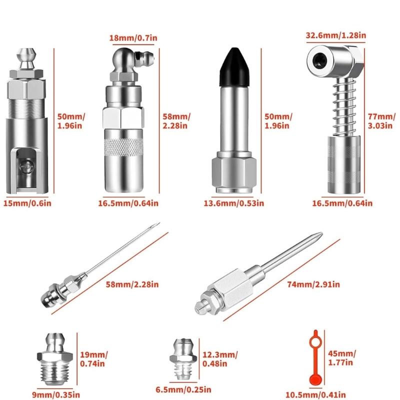 Fettmundstück mit flexiblem Verlängerungsschlauchadapter Fettpresse Schmiernippel für alle Arten von Fett