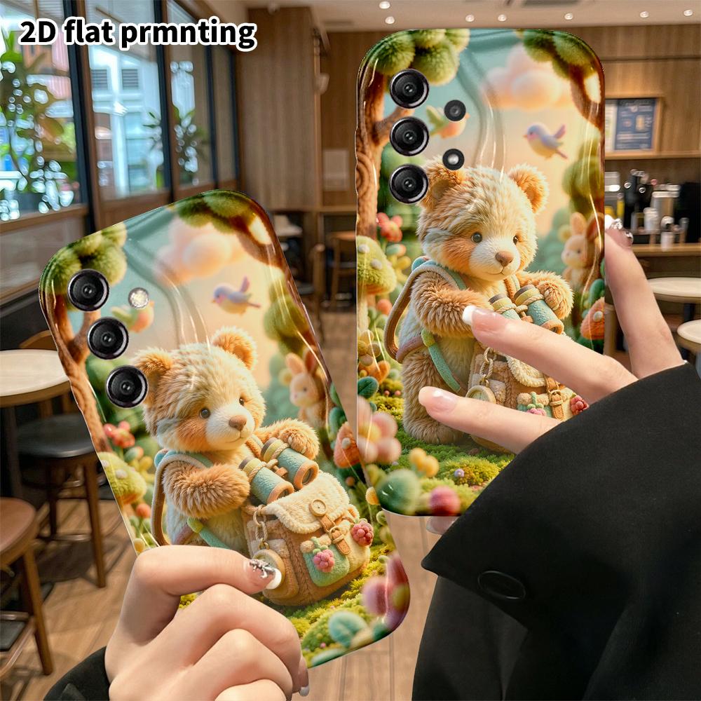 Phone Case: 2D flat, suitable for Samsung Galaxy A34 A35 M05 M06 S20 S22 S21 FE Plus 5G protective case, adventure little bear, perfect Christmas and 
