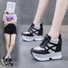 Fashion Autumn Women High Platform Shoes Height Increasing Casual Shoes 12 CM Thick Sole Trainers Breathable Shoes Women Sneakers