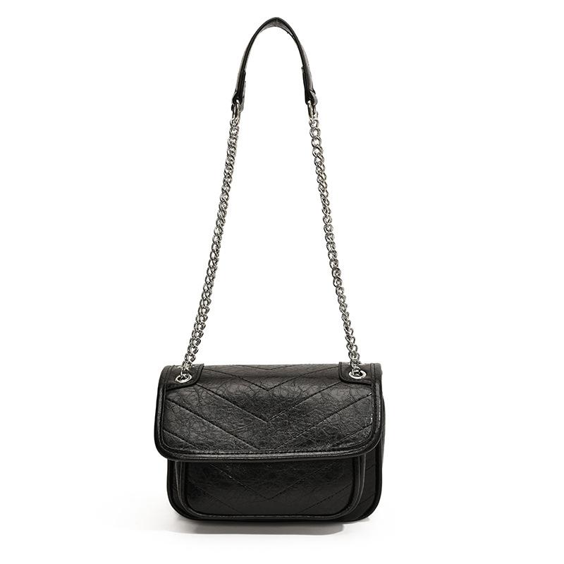 High-end Women's Bags Autumn New Trendy and Versatile Textured Chain Messenger Bags Fashionable Shoulder Bags
