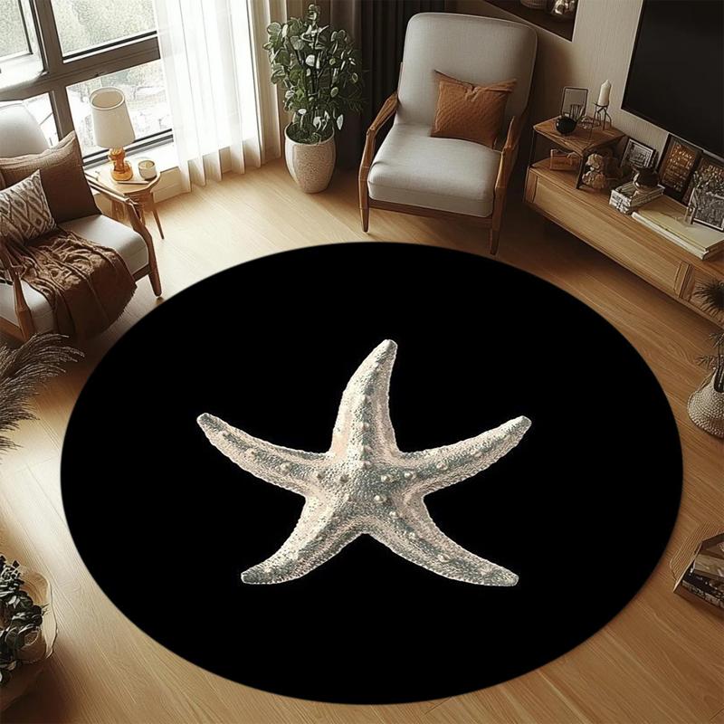 Schelp Spiraalpatroon Rond Vloerkleed Zwart Wit Tapijt Antislip Vloermat Moderne Woonkamer Slaapkamer Minimalistische Huisdecoratie 120X120CM