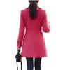 Dames Dubbelrijige Lange Wolle Overjas Losse Pasvorm voor Casual Dagelijkse Winterkleding