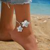 Golden Oil-Dripped Foot Chain Adjustable Beach Jewelry Simple Flower Pendant Anklet  Summer