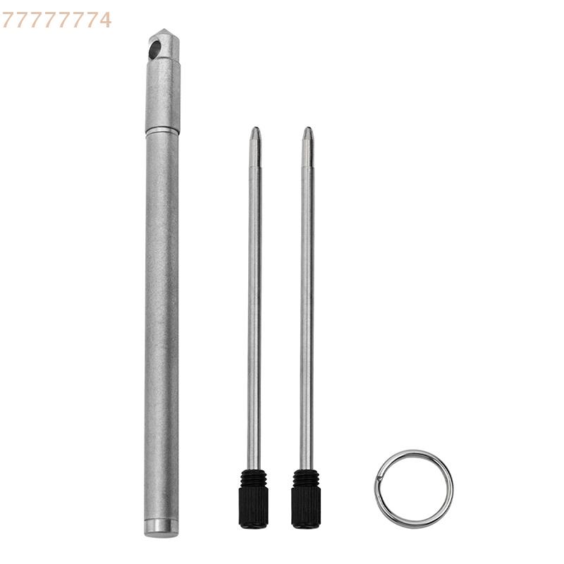 Mini Portable Titanium Ballpoint Pen EDC Keychain for Outdoor Camping Hiking Survival