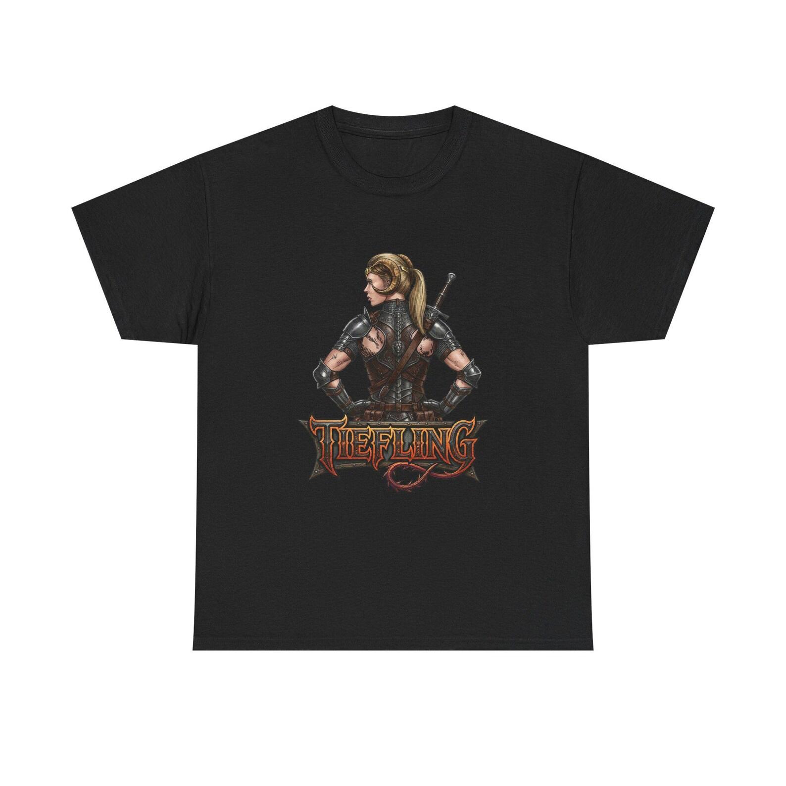 Tiefling DnD T-Shirt | Sword Fantasy RPG Logo Dungeons and Dragons 3XL
