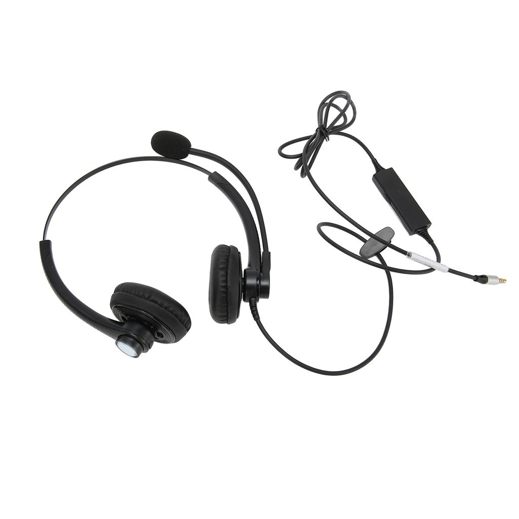 Wired Noise Reduction Binaural Business Headphone with Mic for Call Center Customer Service