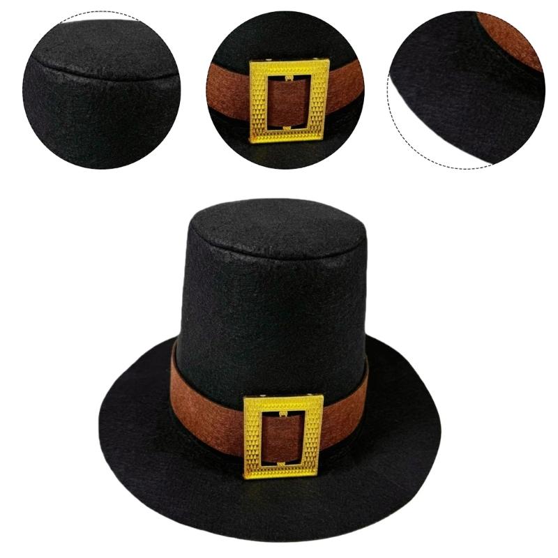Elegant Magician Hat with Buckle  Hat for Dinner Outdoor Casual Wear