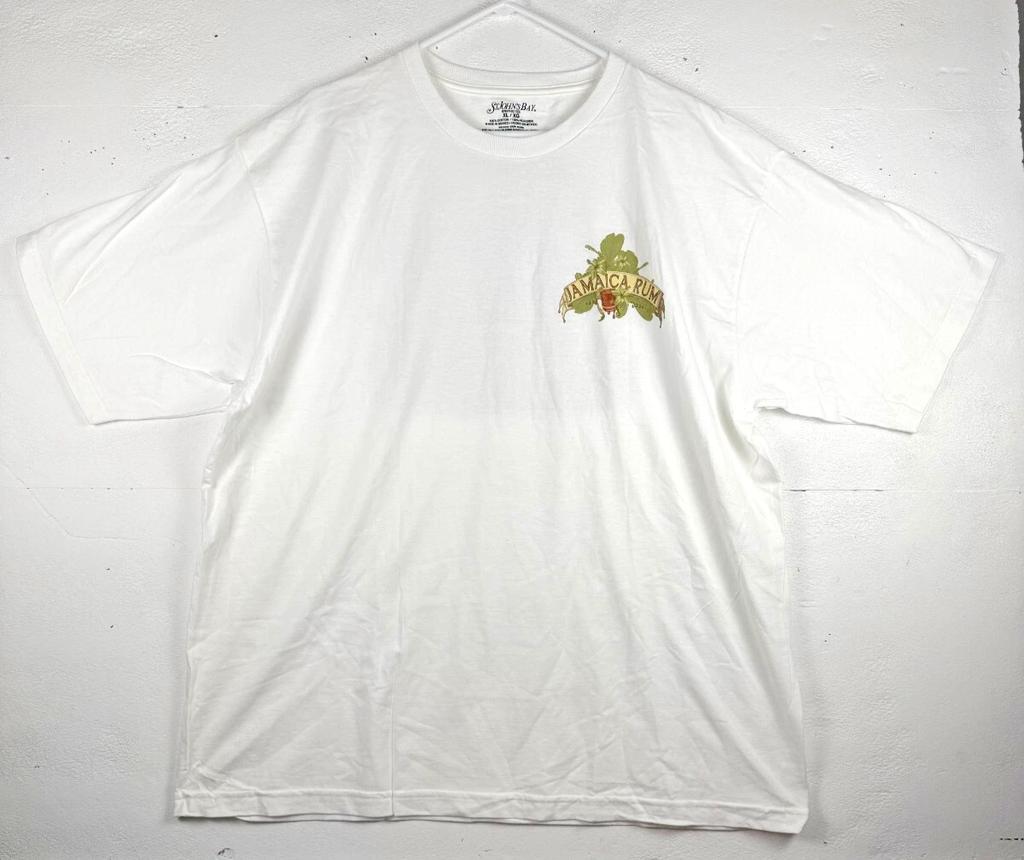 Size XL - St Johns Bay Jamaica Rum Graphic T-Shirt White