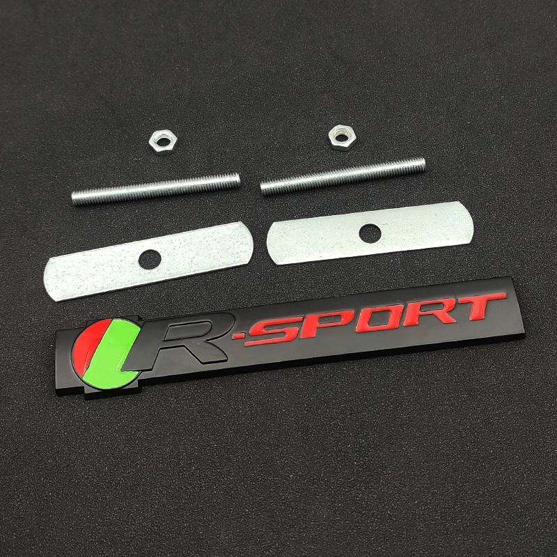 3D Metal R Sport Emblem Car Front Grille Logo Trunk Fender Decal Badge For R XJ F PACE XE XF R Sport Sticker Accessories