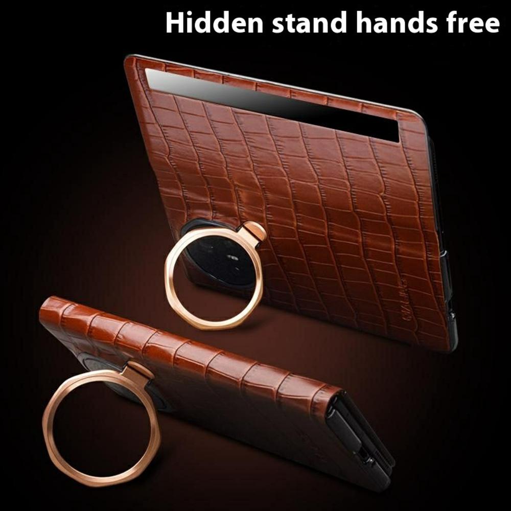 QIALINO For Honor Magic V3 5G Case Smart View Window Genuine Cow Leather Phone Cover