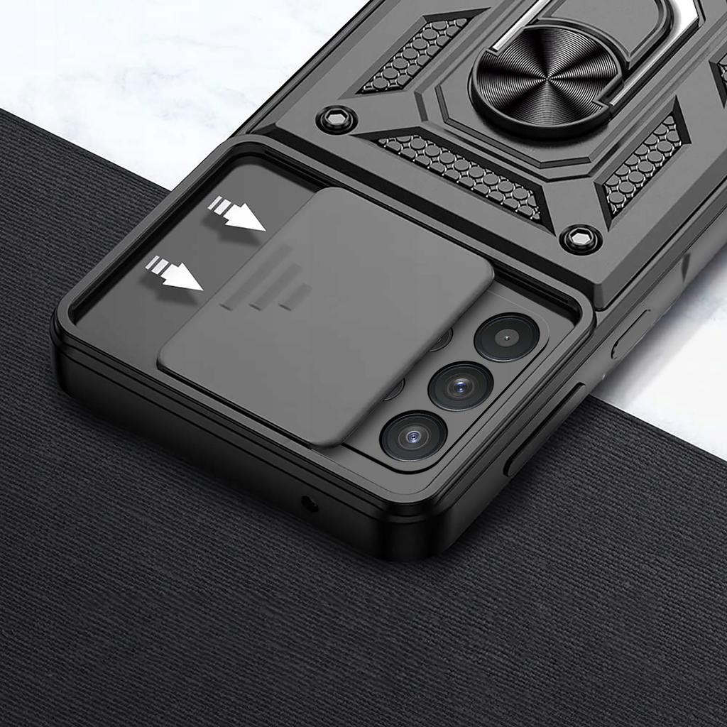 Case for Samsung A32 5G ARMOR SLIDE RING CASE ANTI SHOCK BACK + GLASS