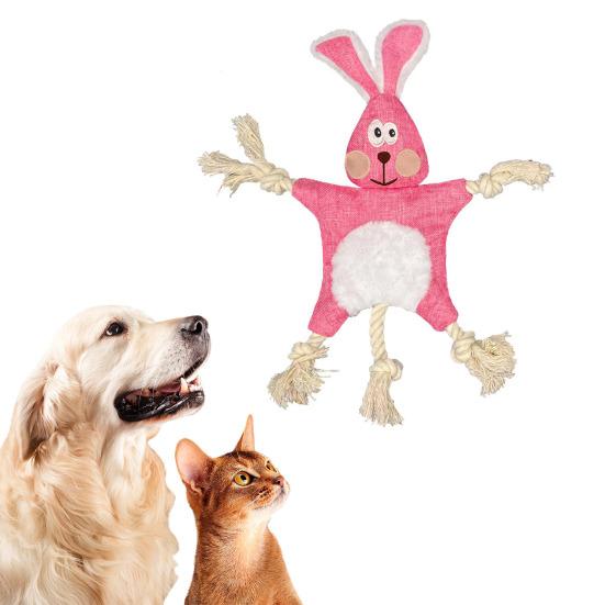 Pet Toy Bite-resistant Interactive Dog Squeaky Toy Cartoon Animal Shape Plush Dog Chew Toy Pet Supplies