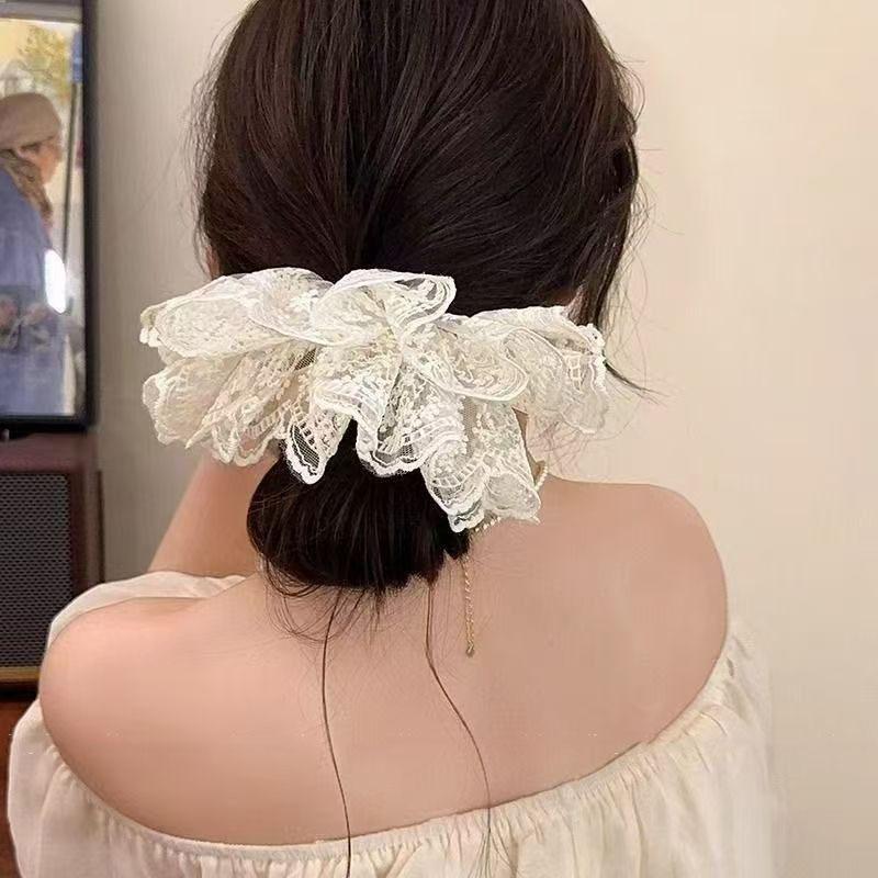 Korejský Tvar Sukně Čelenka Tlustého Střeva Nový Módní Design Krajková Gumička do Vlasů Vázanka Scrunchies Gumička Dívčí Vlasové Doplňky