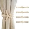 4 Pcs Natural Starfish Curtain Tiebacks, Handmade Woven Rope Curtain-Ties Scandinavian Minimalist Style Curtain Spreader for Outdoor, Hotel, Bedroom