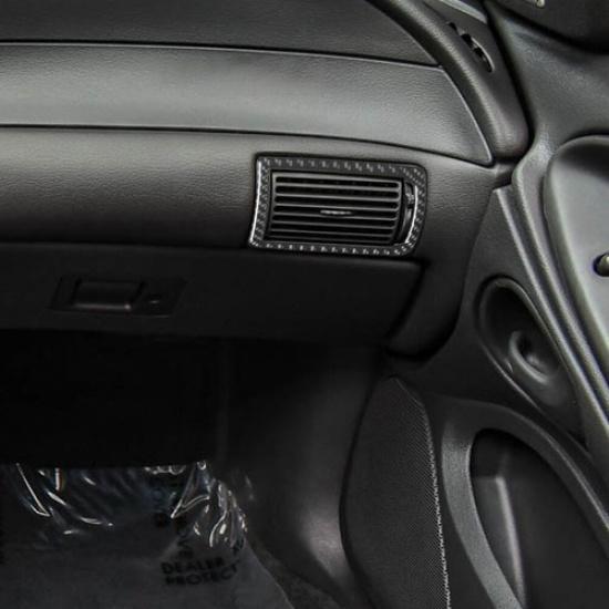 Carbon Fiber Interior Side Air Vent Outlet Cover Trim For Ford Mustang 2001-04