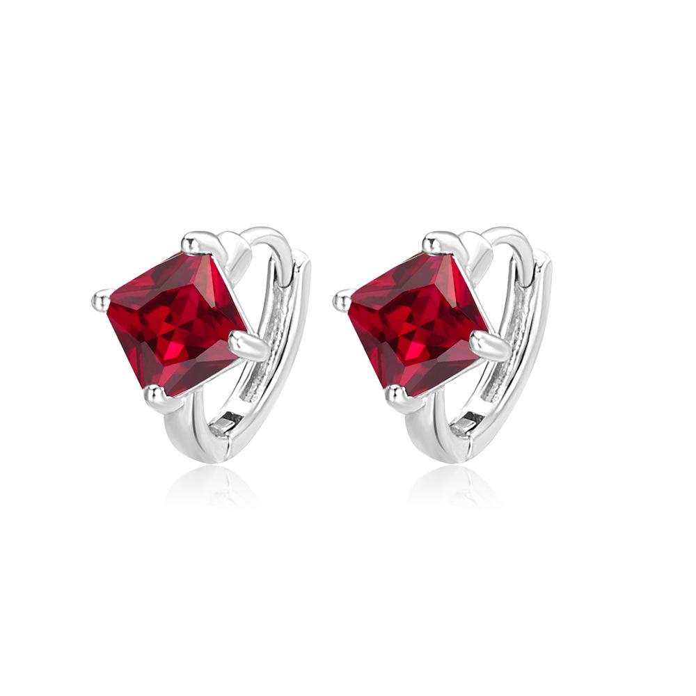 Exquisite French Retro Geometric Zirconia Hoop Earrings