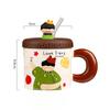 Hand Gifts for Home Gift Box with Lid Straw Cup Large Capacity Ceramic Cup Cartoon Cute Mug Couple Cup