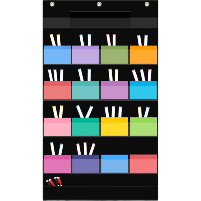 18-Taschen-Kalenderdiagramm Tägliches Aufgaben-Diagramm Klassenzimmer Monatskalender-Diagramm für Kindergarten-Klassenzimmerdekoration