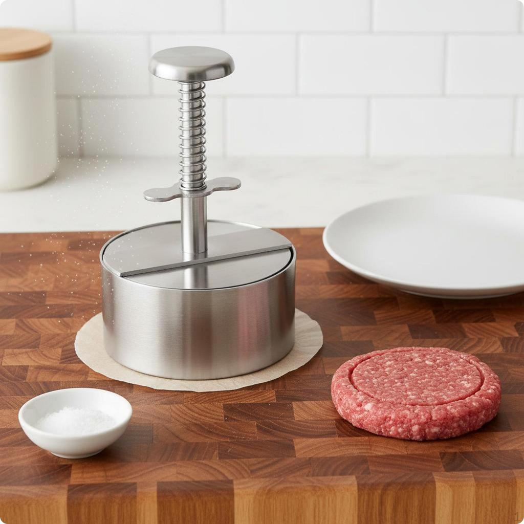 Hamburger Press 304 Stainless Steel Form Easy to Shape Round Patty Maker Diameter
