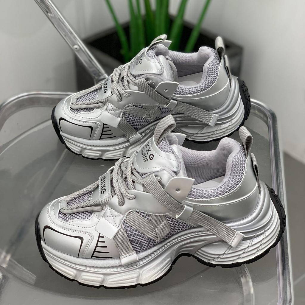 Thick-soled lightweight and breathable leather dad shoes women's 2025 spring and summer running shoes versatile and thin sports shoes casual women's s