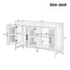 Storage Cabinets Wooden Floor Cabinet With 4 Rattan Doors Accent Sideboard Buffet Cabinet Furniture Home For Living Room Bedroom