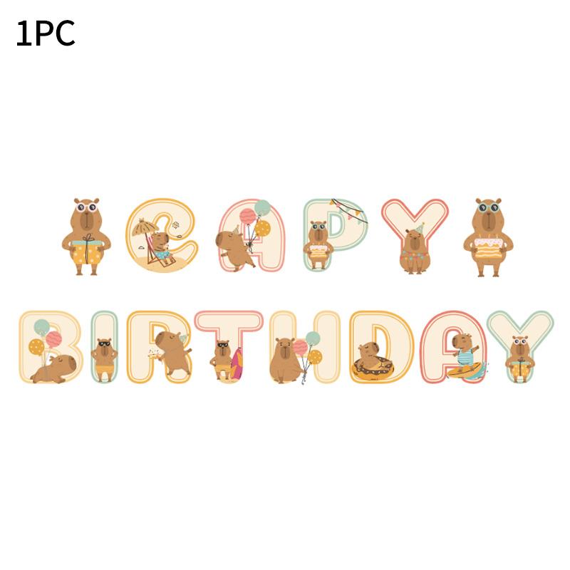 Capibara Capybara Birthday Decoration Disposable Tableware Birthday for Bara Baby Shower Tableware Balloons Capibara Cumpleaños