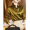New high-end professional satin purple shirt for women, long-sleeved formal fashion commuter shirt