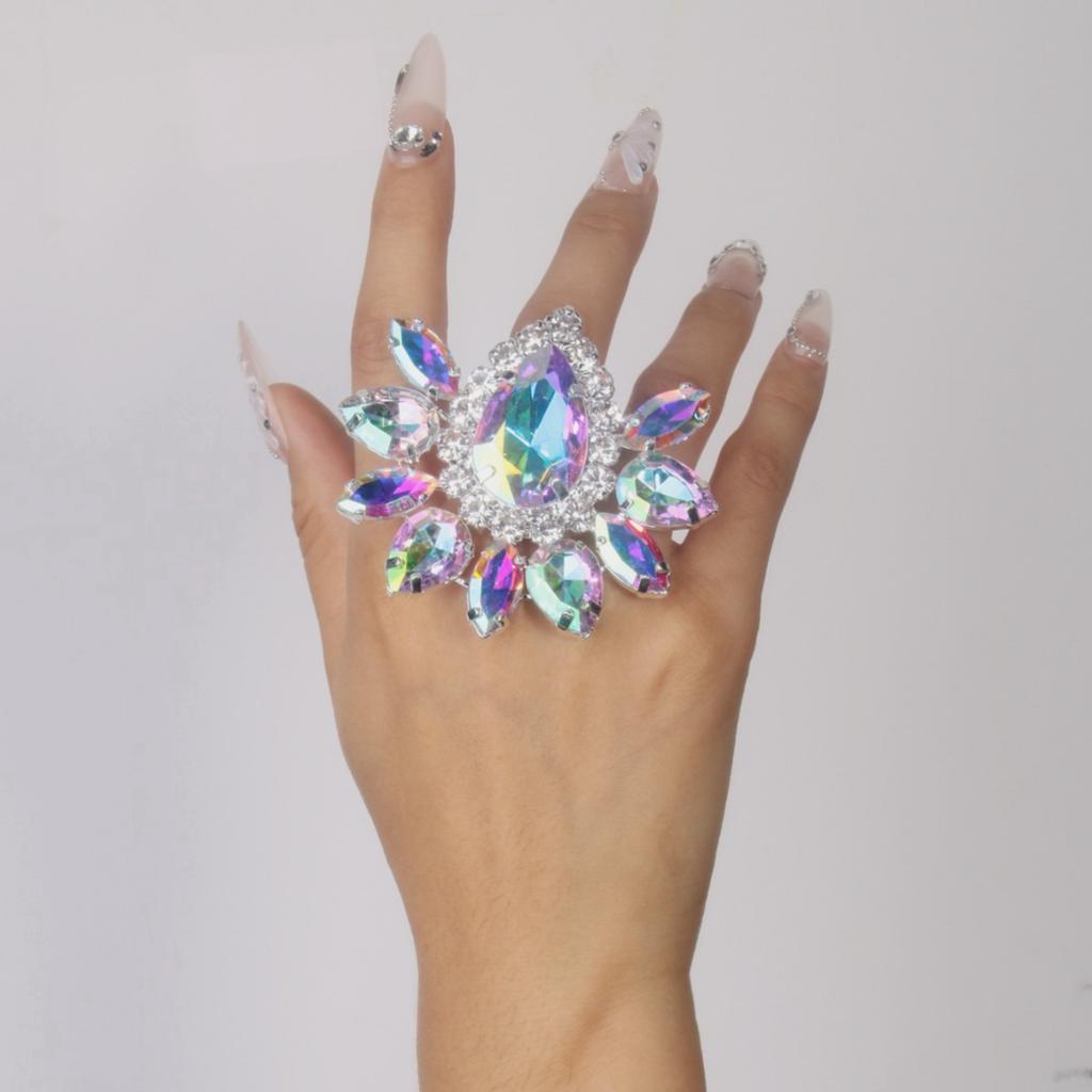 New Geometric Statement Ring - Fashionable Open Adjustable Ring for Women's Accessories