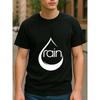 European Sizes Water Drop Rain Print Design, Men's Clothing, Casual Short-sleeved T-shirt, All-season Casual Men's T-shirt, Very Versatile