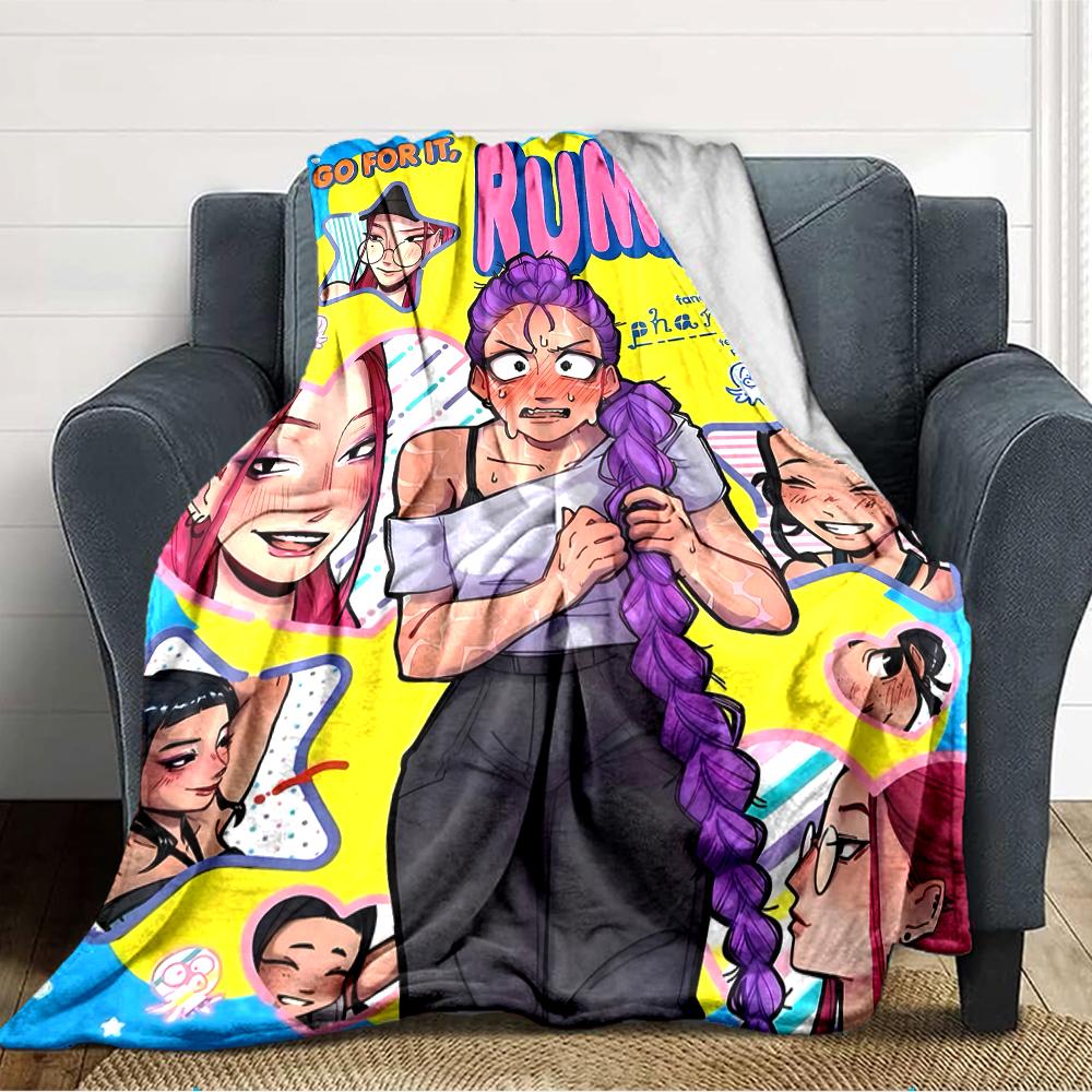 1pc KPop Demon Hunters16 Blanket, Gift, for Men and Women, Soft Blanket, Good for Sofa Bed Couch Travel, Lightweight Flannel Blanket