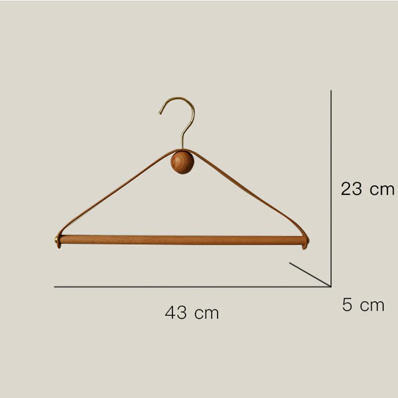 Vintage Clothes Hangers Leather+Wood Design Coat Trousers Hanger for Clothing Display Drying Rack Wardrobe Storage Organization