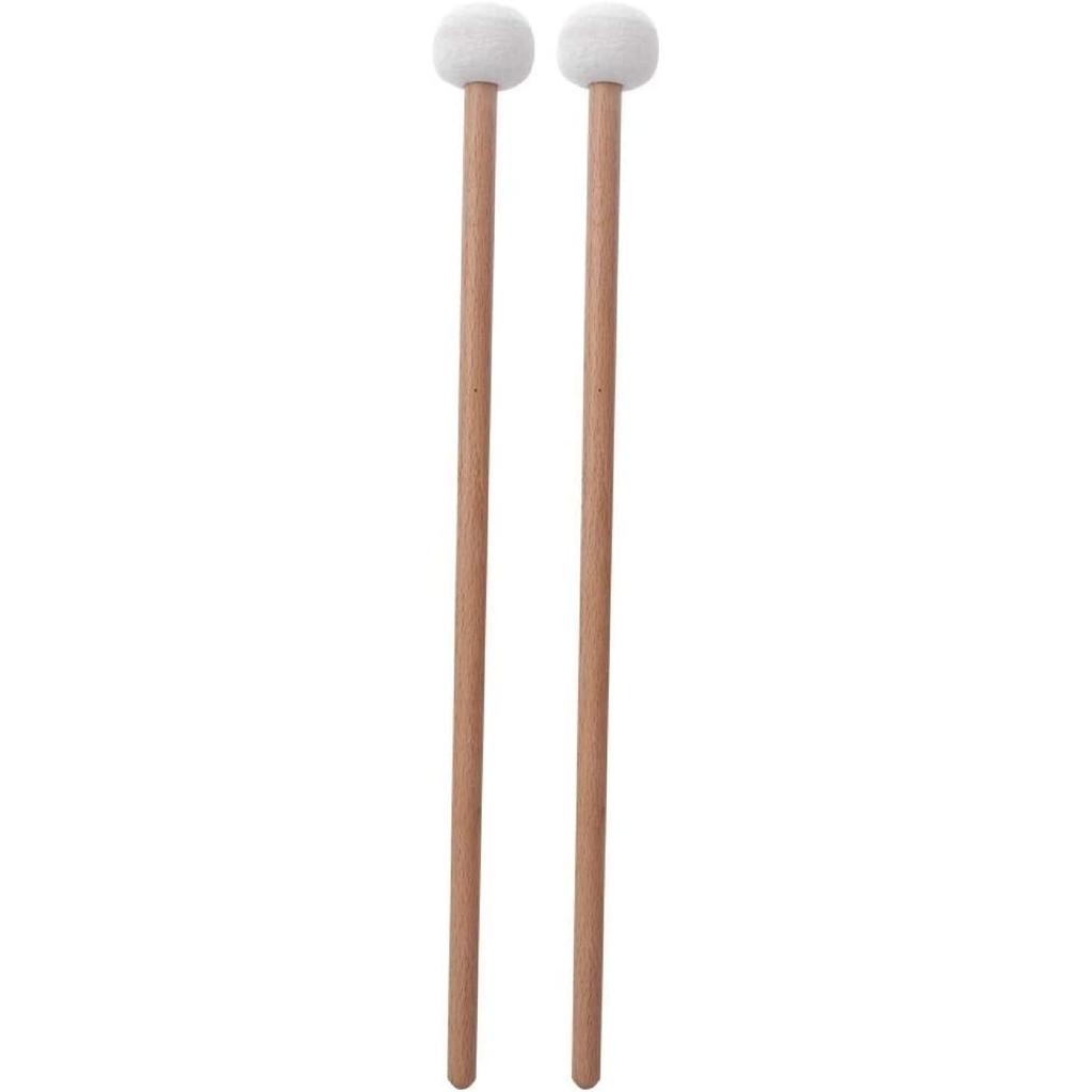 Drum Mallets Sticks 2Pcs Mallet Percussion Drum Mallet Hammer White Felt Timpani Snare Drum Musical Instrument Accessories
