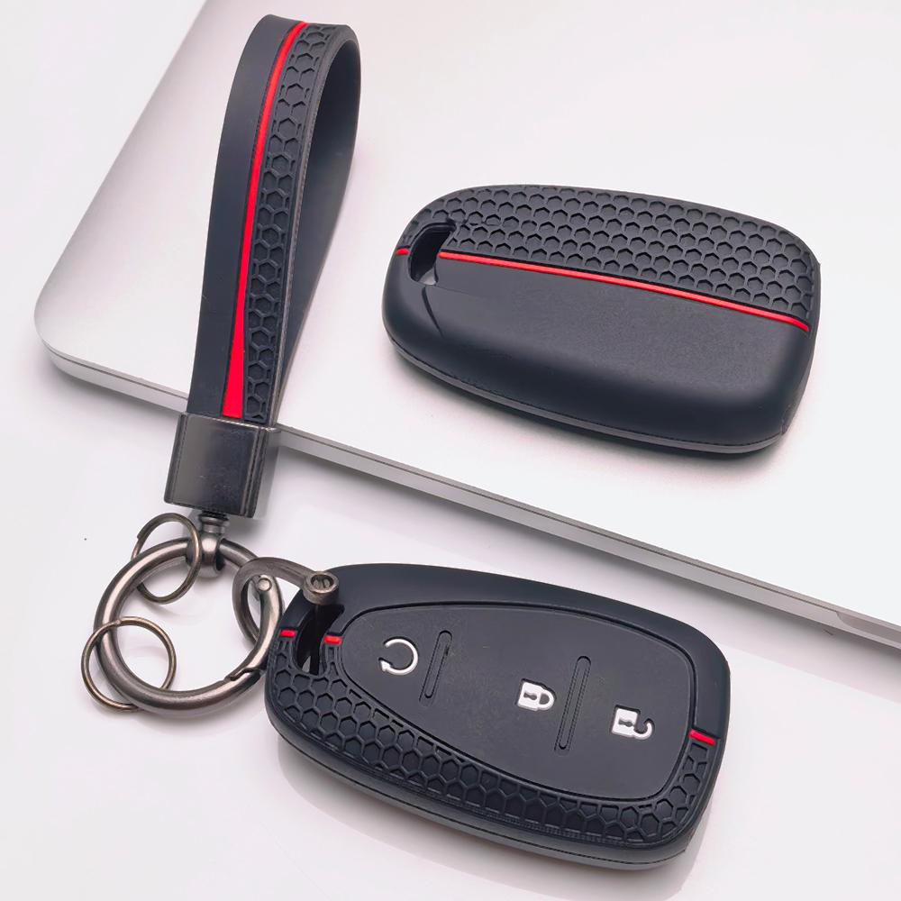 Key Fob Cover for Chevrolet Equinox Malibu XL Cruze Trax Blazer Traverse Sonic with Keychain Anti-Scratch Surface Shockproof Structure