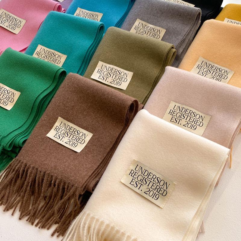 New white scarf women's winter versatile small scarf high-end Christmas birthday gift shawl