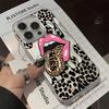 Large Tongue Leopard Print Phone Case for iPhone 17 16e 16 15 14 13 12 11 Pro Max X Xs XR 8 7 6s Air Plus Feather Texture Cover