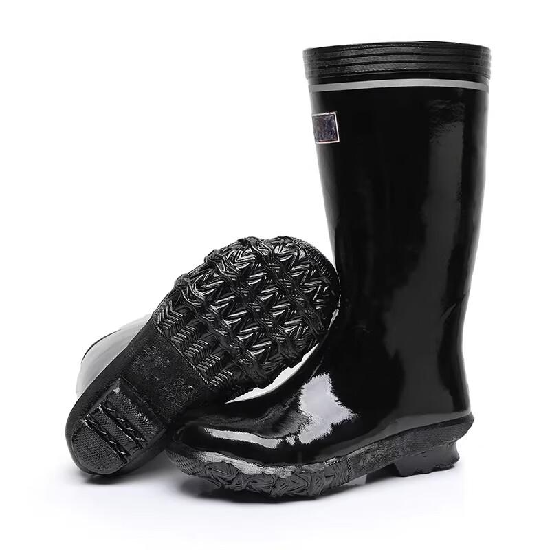 HUAJI Adult Steel-Toe Rubber Rain Boots