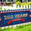 Independence Day Banner 250th Anniversary 6.5x1.5ft 250 Years of Freedom American Patriotic Decoration 1776-2026 Waterproof USA Porch Sign for