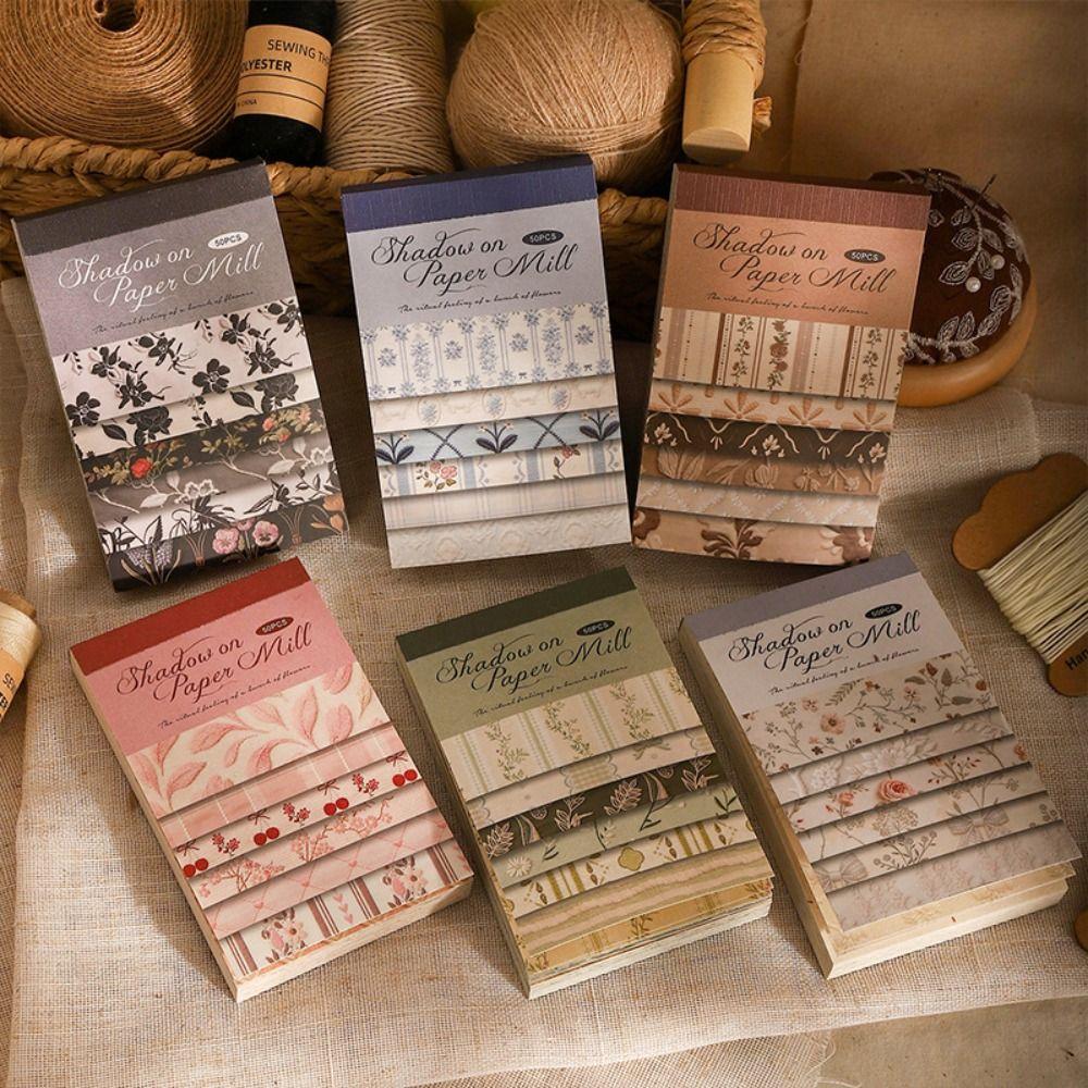 Simulated Fabric Material Book Vintage Scrapbook Paper High Quality Memo Pad Refill Pages