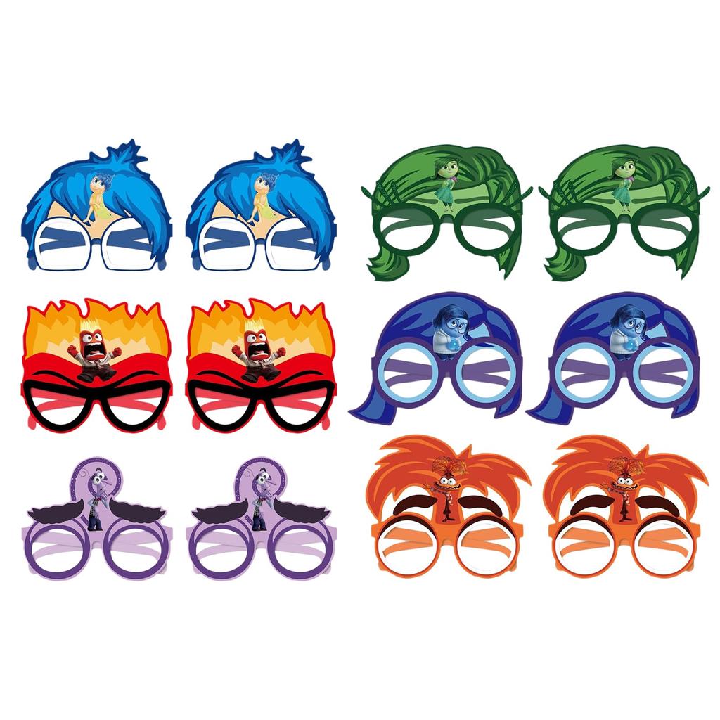 12Pcs Mask Glasses Party Favors,Themed Party Supplies Dress Up Masks Photo Booth Prop Cartoon Character Cosplay Birthday Gift For Kids