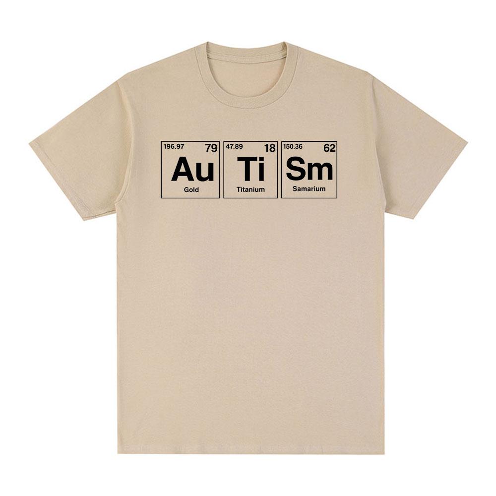 

Autism Periodic Table Funny Meme Tshirts Unisexs Women Clothing Fashion Summer Short Sleeves Tshirt Cotton Casual T Shirts 4XL