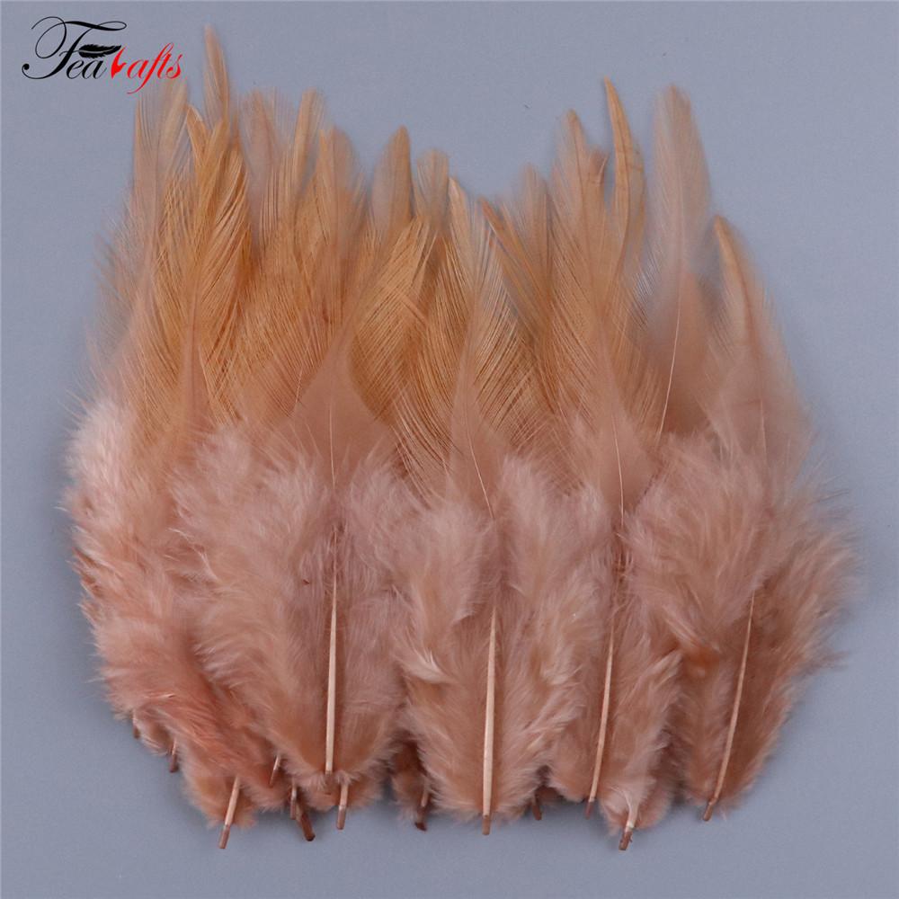 100pcs Rooster Feather Plume For Jewelry Making Pink Fly Tying Plumas Wedding Dress Decorative Dream Catcher Feathers DIY Crafts
