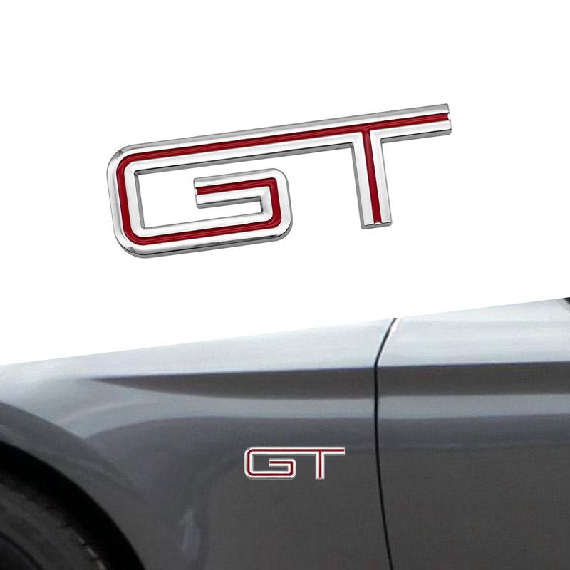 1Pc GT Logo 3D Chrome Metal Car Rear Trunk Logo Decal Badge Sticker For Mustang Shelby GT GT500 GT350 Car Styling Accessories