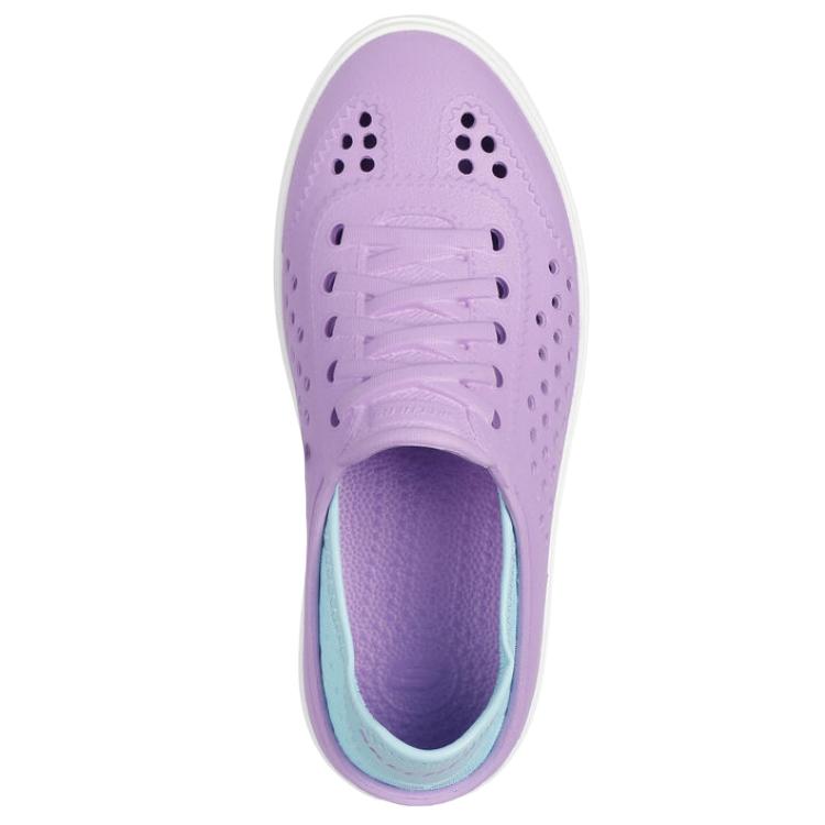 Skechers Kids Foamies Breezy Steps Comfortable Fashionable Versatile Simple Non-Slip Shock Absorbing Low-Top Sandals Kids sandals Purple 308201L-LVAQ